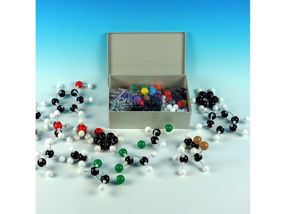 Kit De Modelo Molecular De 444 Piezas Con 196 Átomos, 244 Enlaces, 3 Orbitales Y Herramientas Para Estudiantes Y Laboratorios.