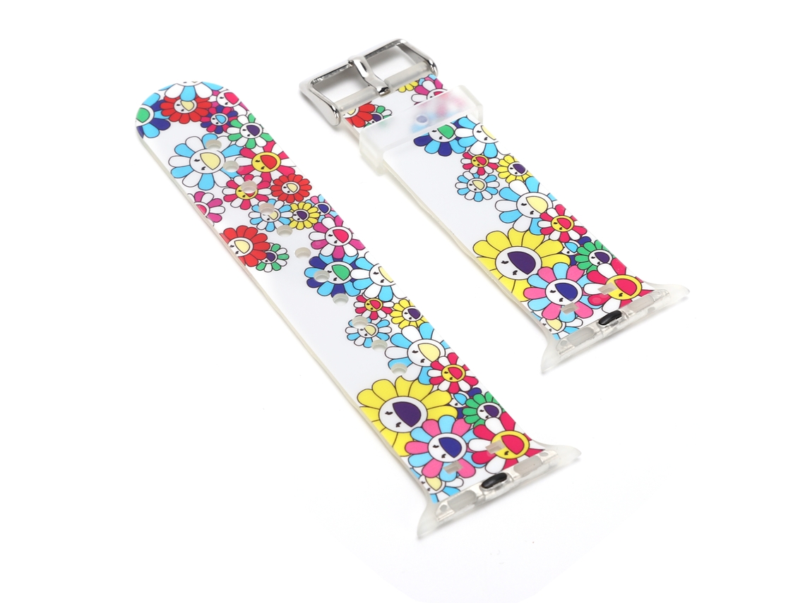 Correa de reloj de TPU (impresión de dibujos animados, compatible con iOS Watch)