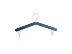 Percha plegable con pinzas, portátil, azul, para ropa