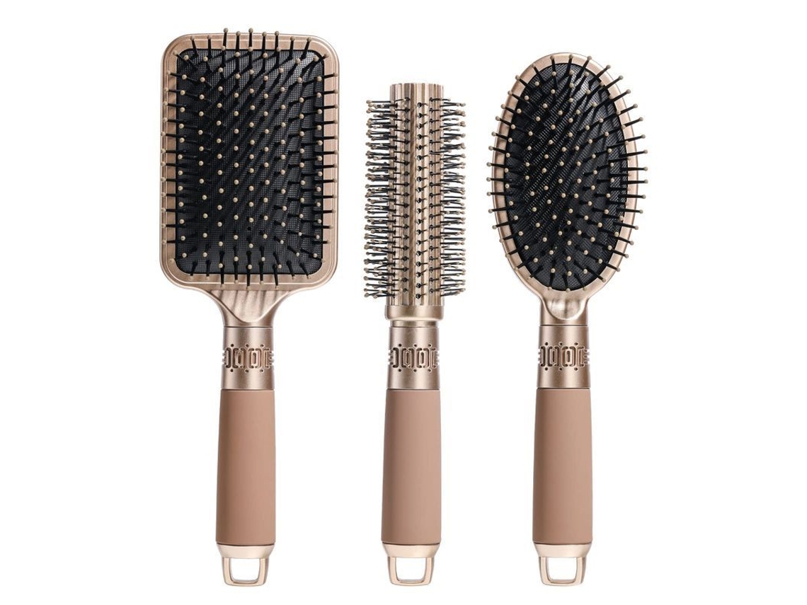 Cepillo De Masaje De Púas De Nailon Linjou (dorado) Para Desenredar El Cabello.
