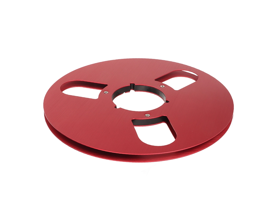 Carrete De Cinta De Aluminio Vacío De 10,5 Pulgadas Con 3 Orificios Para Grabadora De Cinta De Carrete A Carrete De 1/4 De Pulgada, Rojo.