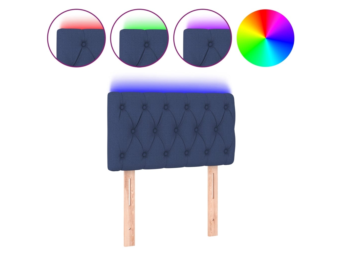 Maison Exclusive - Cabecero Con Led De Tela Azul 80x7x78/88 Cm