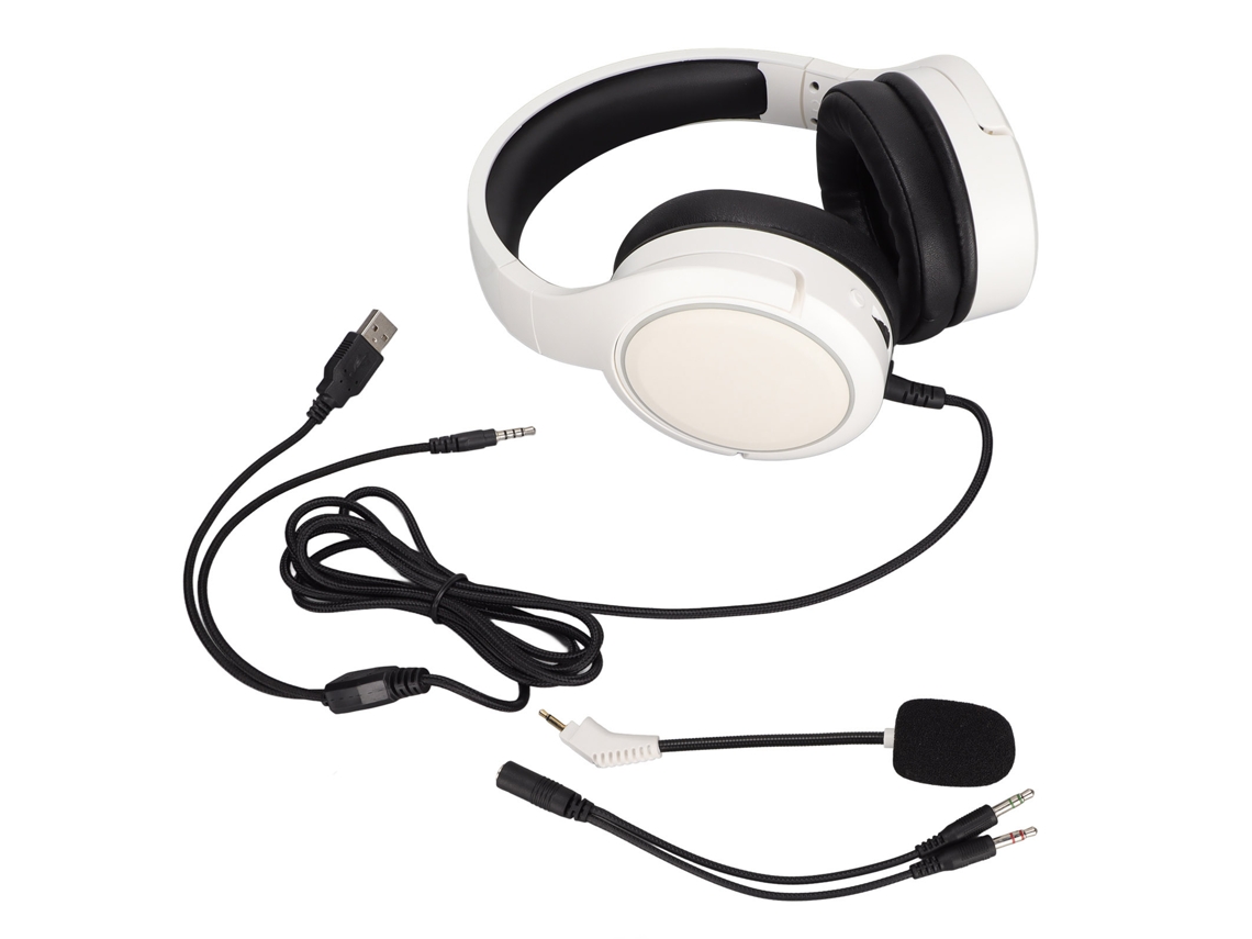 Auriculares De Juego Alámbricos Con Reducción De Ruido Y Graves Potentes, Auriculares Para Juegos De Computadora, Color Blanco