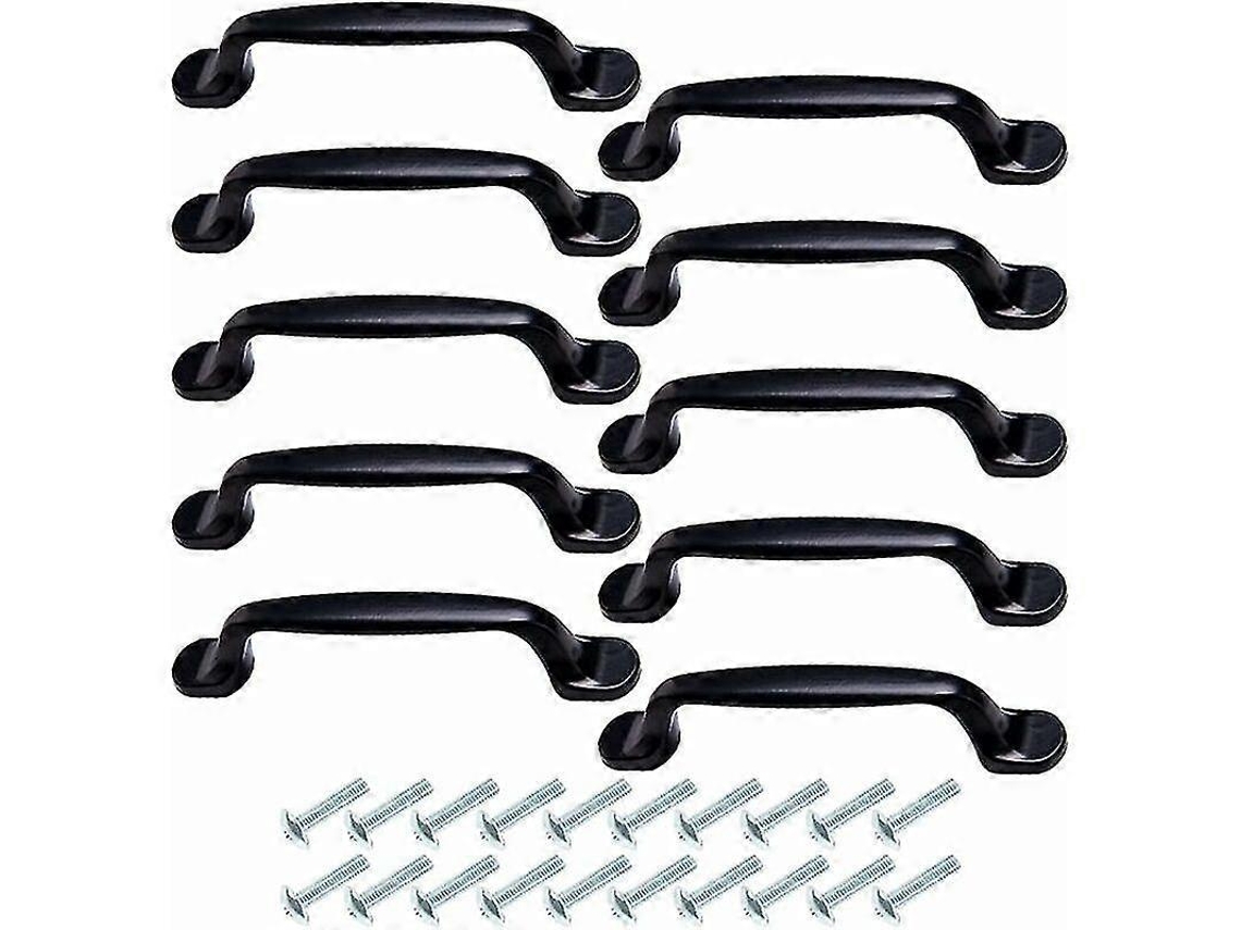 10 Mangoes De Armario Negro De Aluminio Con Tornillos, Centros De Agujeros 130mm Para Cocina Dormitorio Cajones Muebles Modernos
