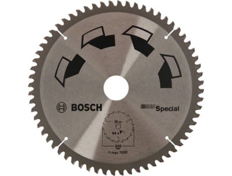 Disco de Sierra Circular BOSCH Especial D= 210 mm - Orifício= 30 mm - De= 64