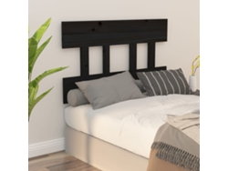 Cabecero De Cama Madera Maciza De Pino Negro 78,5x3x81 Cm