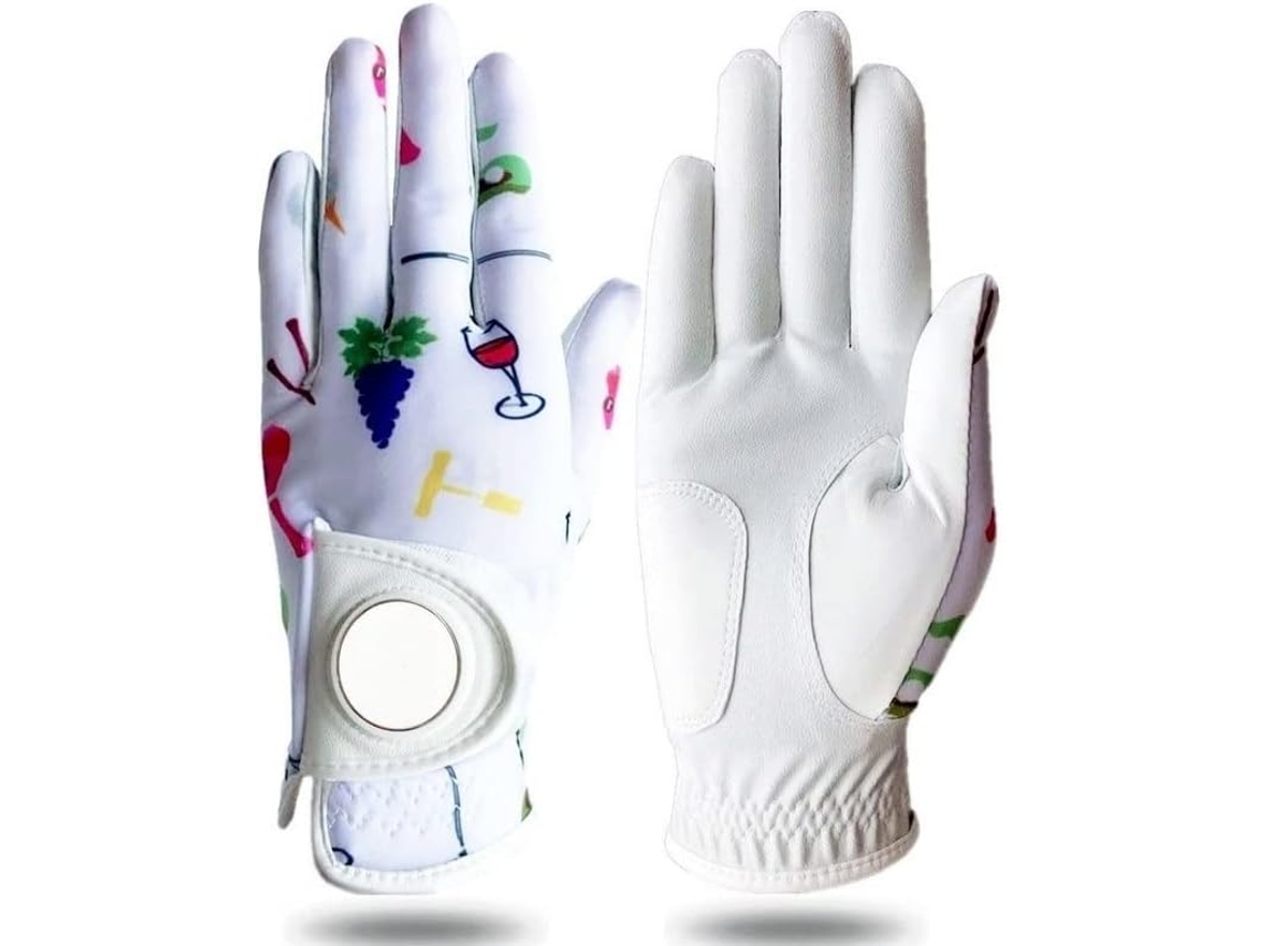 Guantes de golf de cuero genuino, estampados, talla S, MS/BRAND