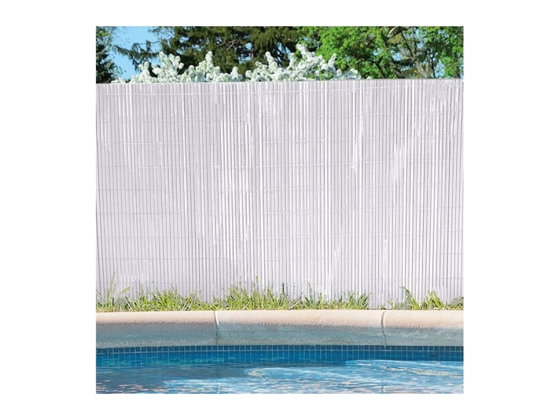 Cañizo Ocultación Doble Cara 1 X 3 M Pvc Blanco Aporta Un Aspecto Moderno  Elegante Y Diferente En Su Jardín O Terraza SUINGA