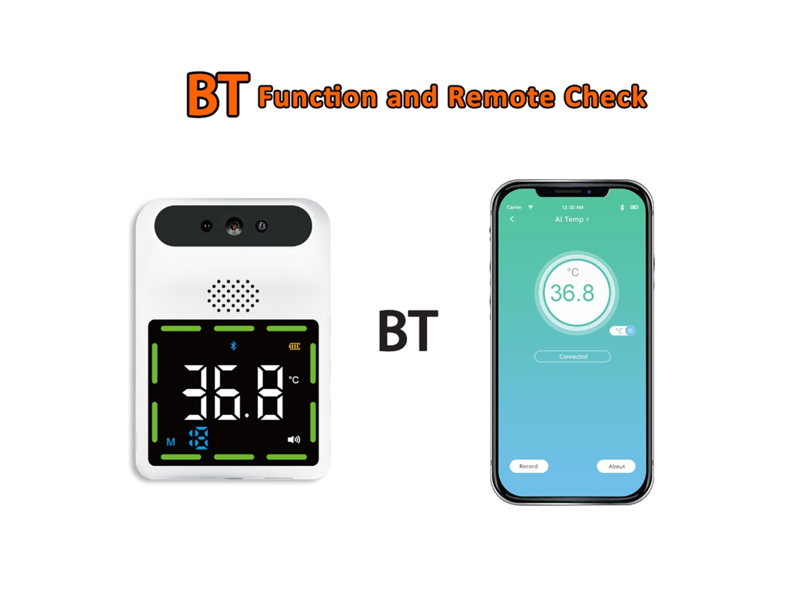 Termómetro infrarrojo K3 Mini con pantalla grande, inalámbrico, preciso y con alarma por voz.