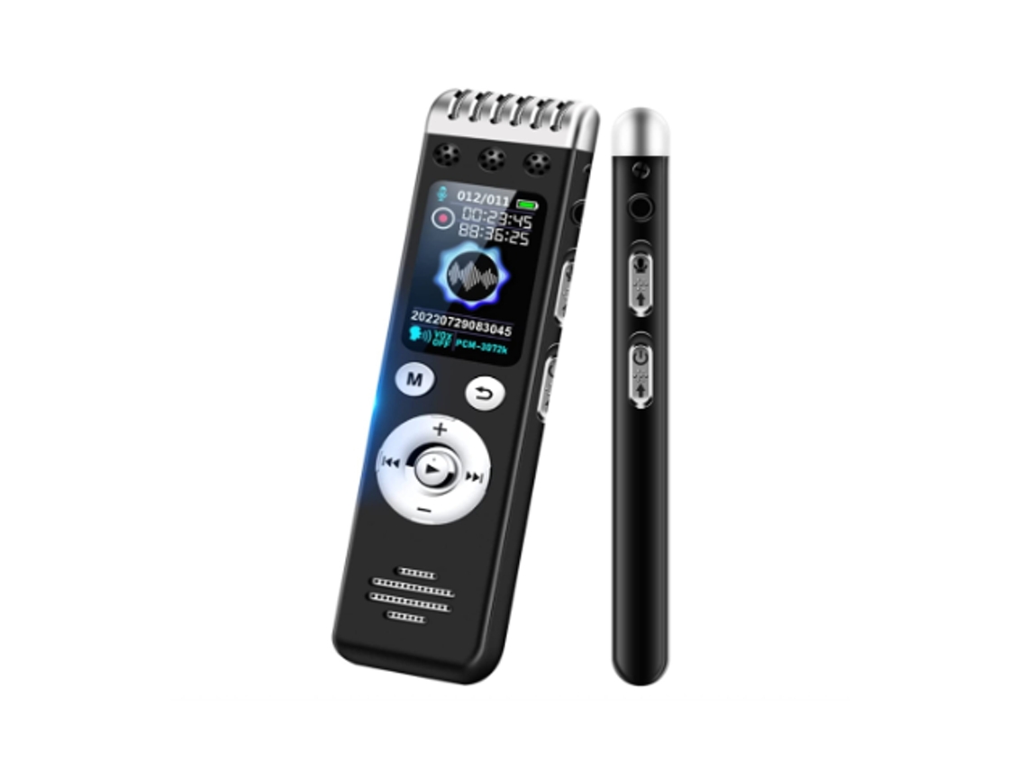 Grabadora de voz digital de 32 GB, con activación por voz y 2000 horas de grabación para reducción de ruido, contraseña y MP3 Yizhood (negra)