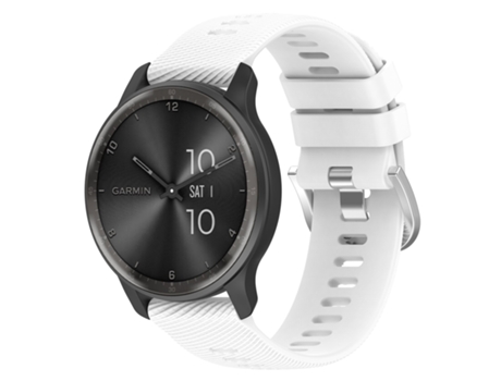 Correa de reloj inteligente para Garmin Forerunner 255 Music 22 mm Silicona de color sólido con textura cruzada (Blanco)
