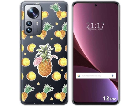 Carcasa para Xiaomi 12 Pro 5G TUMUNDOSMARTPHONE Dibujos Transparente Piña Multicolor