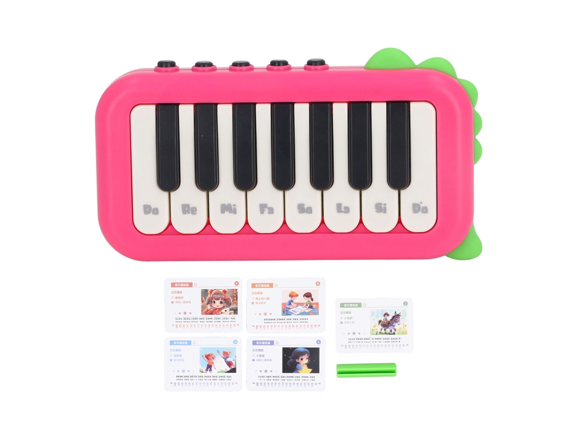 Teclado De Piano En Miniatura Para Niños, 15 Teclas, Instrumento Musical Educativo, Rojo.
