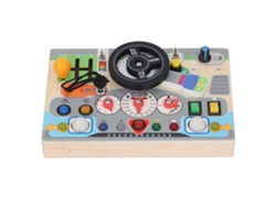 Tablero De Actividades De Juguete Electrónico De Madera Con Volante Para Niños De Preescolar