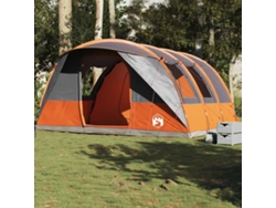 Tienda de campaña tipo túnel impermeable para 5 personas, gris/naranja