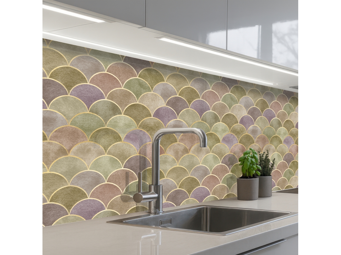 Salpicaderos De Cocina Suave - Dorado - Colorido 250x80 Cm