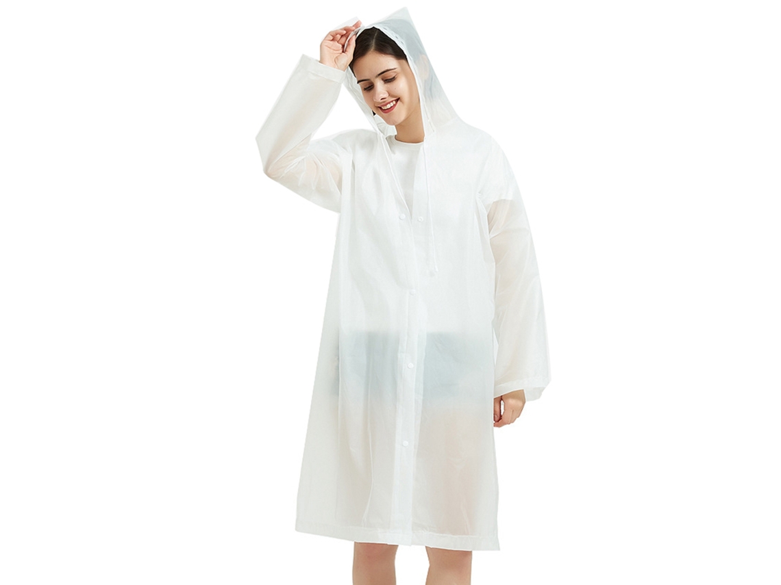 Impermeable Eva Portátil Para Adultos, Ligero, Transpirable, Para Viajes Y Camping, Impermeable, Reutilizable, Blanco