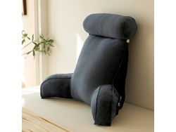 Cómoda Almohada De Lectura, Almohada De Respaldo Con Almohada Cervical Desmontable,negro/75x55cm Gertiz
