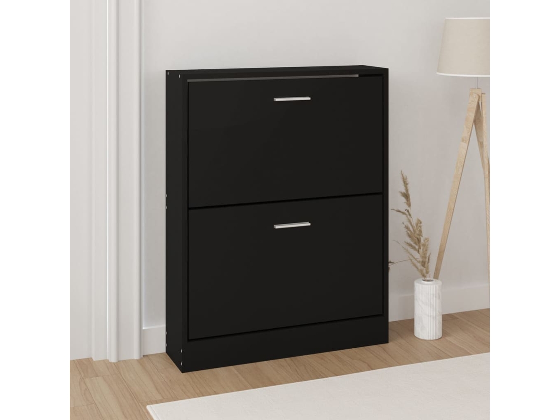 Zapatero Organizador 59X17X81 Cm Derivados de Madera Negro