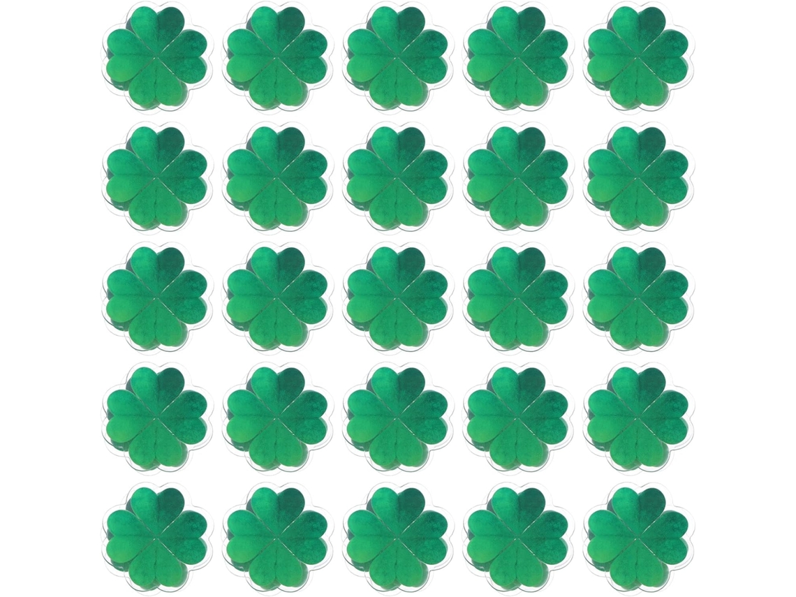 Clips De Encuadernación De Acrílico Verde Con Forma De Trébol – Paquete De 25 Clips Decorativos Para Documentos
