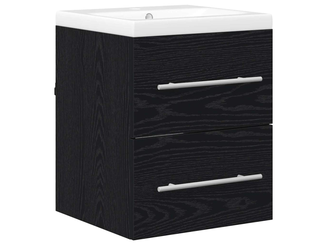 Mueble de baño con lavabo y cajón, negro, 42 x 39 x 52 cm, MAISON EXCLUSIVE