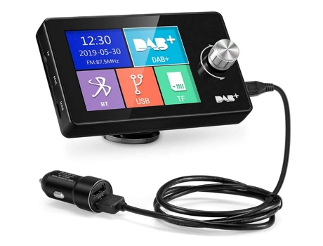 Adaptador de radio DAB/DAB para coche, radio digital DAB portátil Bluetooth Transmisor FM Receptor de músicaReproducción de tarjeta 64GPresets BISB...