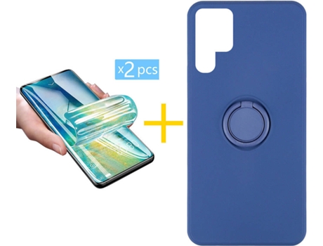 Carcasa + 2 Protectores de Pantalla para Samsung Galaxy S22 Ultra 5G SKYHE Azul Oscuro