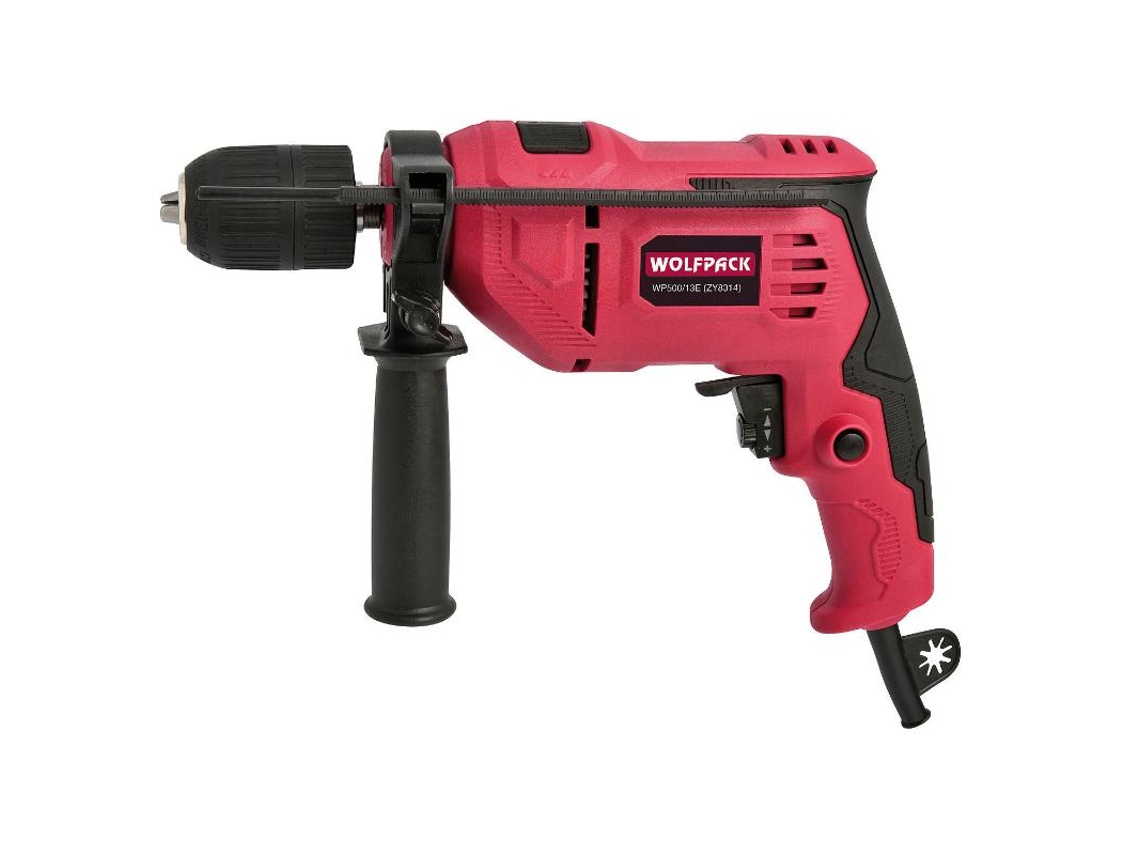 Taladro Percutor WOLFPACK LINEA PROFESIONAL 500 W. Con Portabrocas 13 mm
