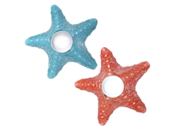 Candelabro estrella mar Pack 2 Unidades Decoracion Jarrones Y Portavelas AzulRojo 6x16x16 cm BY SIGRIS