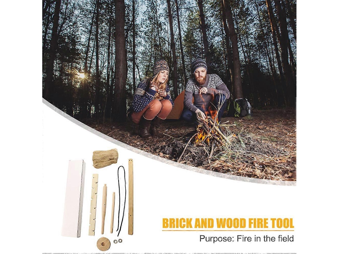 Kit completo de herramientas para entrenamiento, supervivencia y actividades al aire libre, incluye perforadora de madera para hacer fuego, ideal para acampar.
