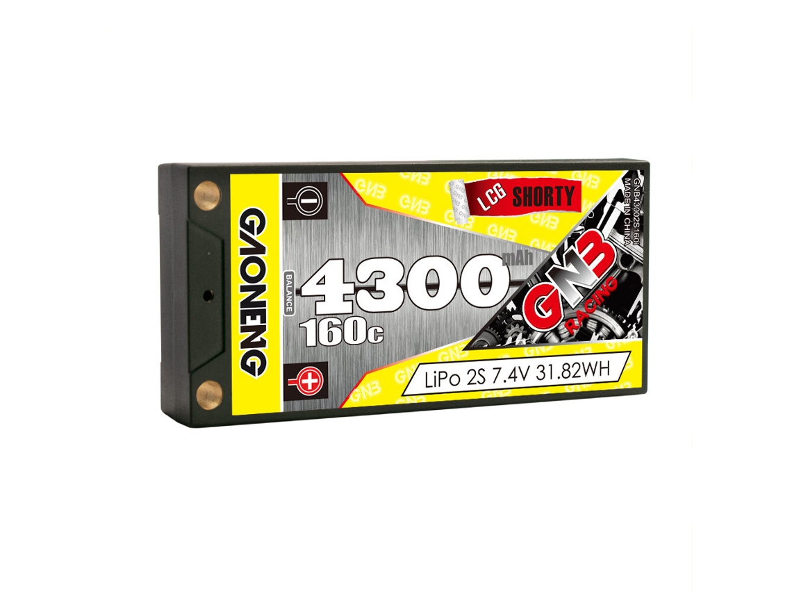 Batería Lipo Gaoneng GNB43002S160I de 7,4 V, 4300 mAh, 160 C, 2 s, XT60, XT90, con conector T para vehículos RC de alta velocidad (112)
