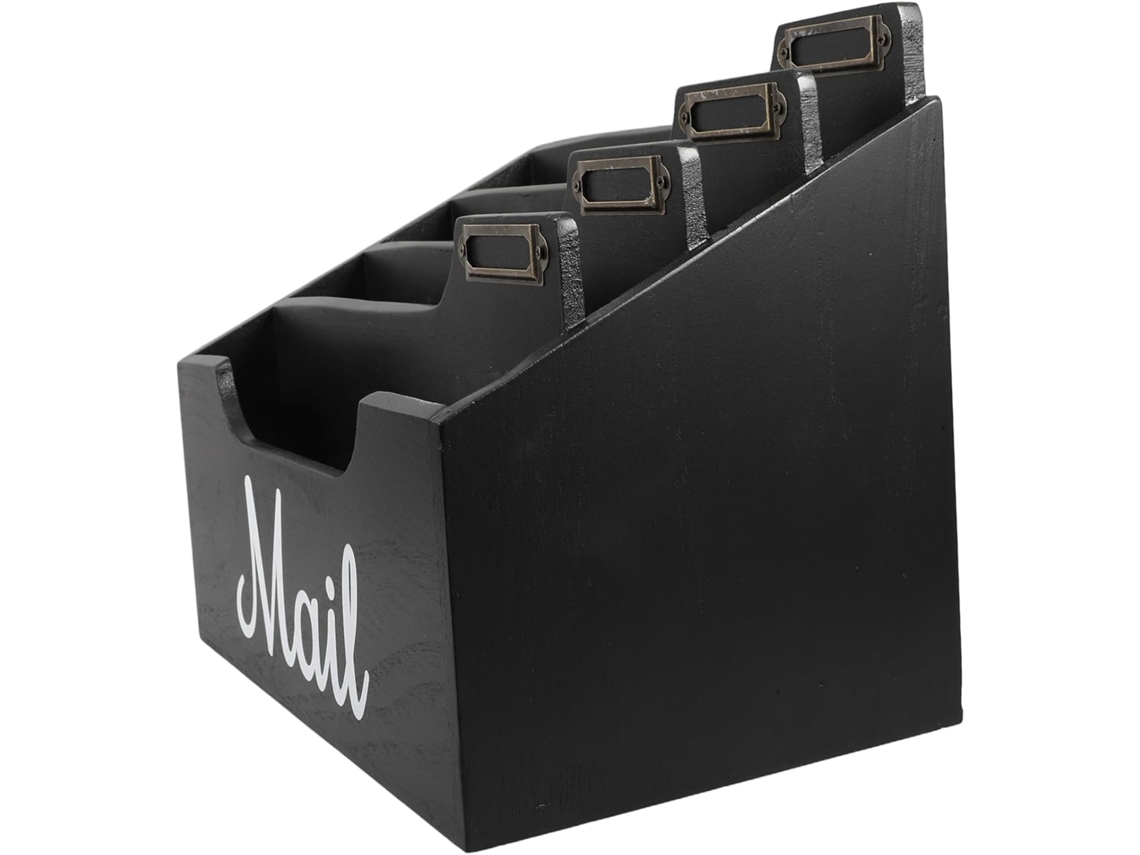 Organizador De Escritorio De Madera Con Compartimentos, Caja De Almacenamiento Para Correo Y Archivos.