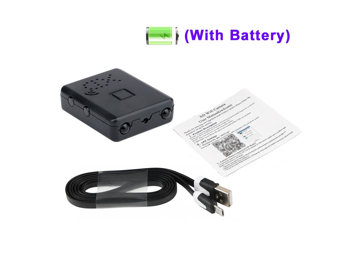 (con Batería - Solo Cámara) Mini Cámara De Seguridad Para El Hogar Hd 1080p - Visión Nocturna - Grabadora - Ultracompacta