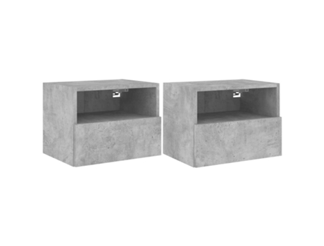 Conjunto 2 Muebles de pared para TV VIDAXL madera gris hormigón (40 x 30 x 30 cm)