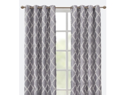 Cortina con estampado de rombos gris oscuro 140 x 260 cm - Individual