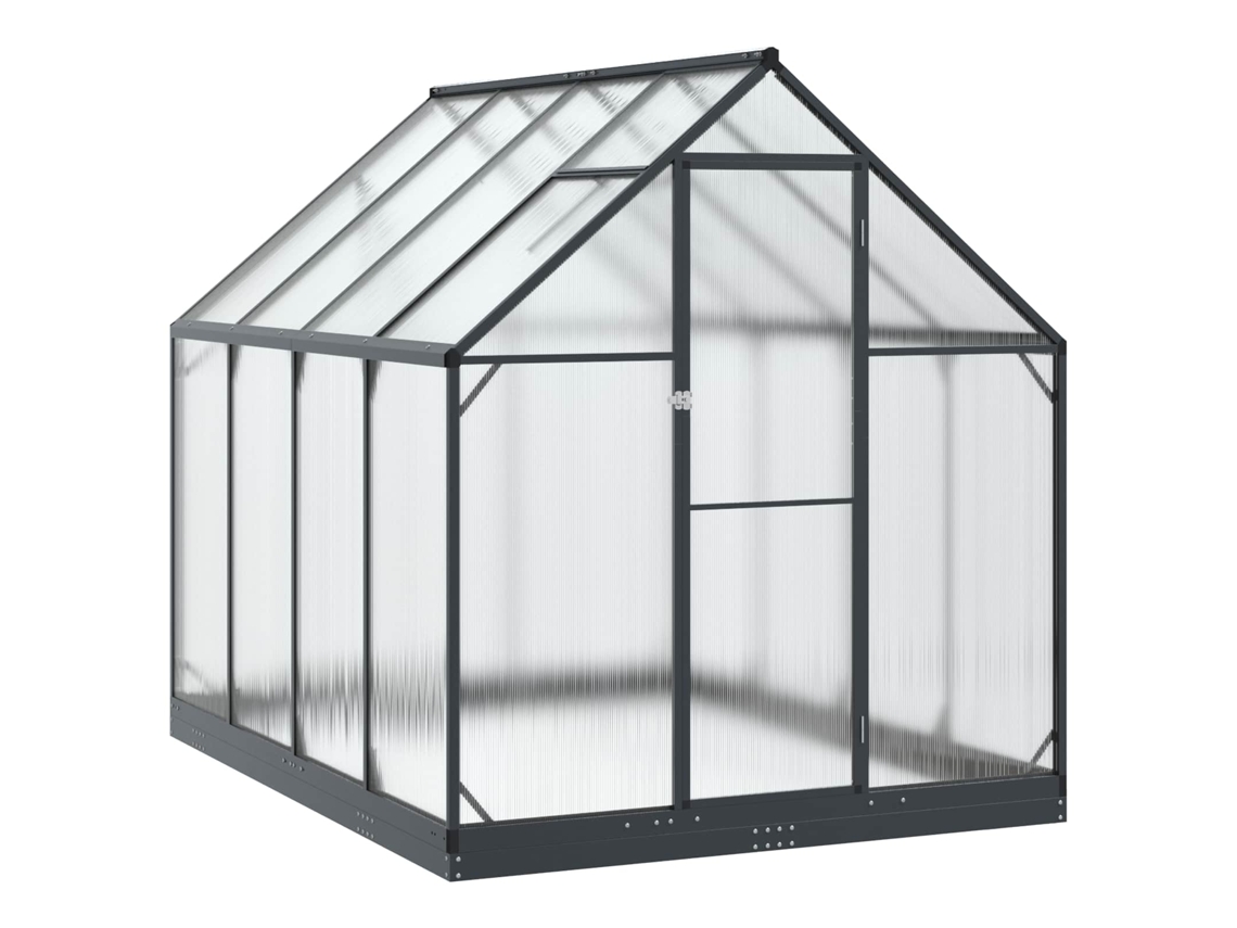 Invernadero de jardín Vidaxl con puerta, color antracita, 183,5 x 243,5 x 207 cm
