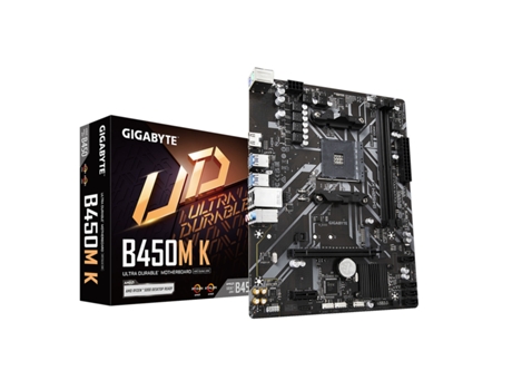 Motherboard GIGABYTE B450M K Rev. 1.0 (Socket AM4 - AMD B450 - ATX)