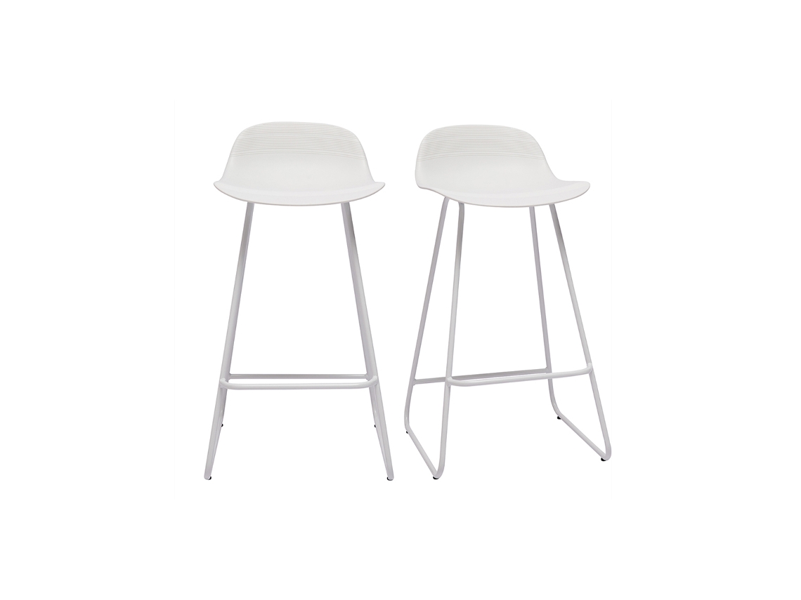 Bancos de bar brancos H65 cm lote de 2 Ella MILIBOO