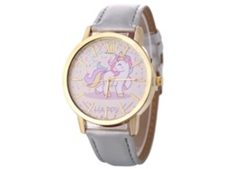 Reloj Casual De Moda Unisex Con Cuerda De Cuero Quartzo Gris Zhoulianfa