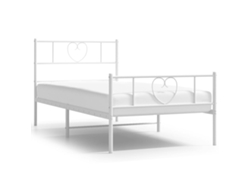Maison Exclusive - Estructura Cama Sin Colchón Con Estribo Metal Blanco 90x190 Cm