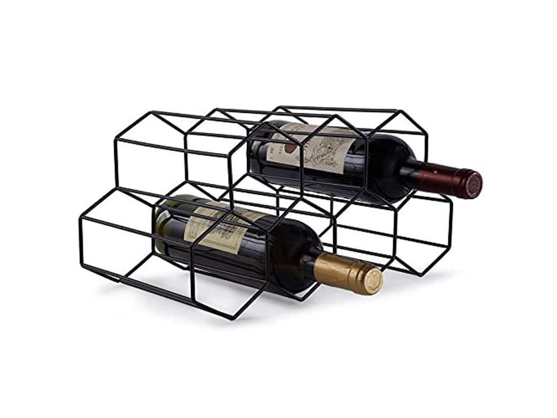 Portavasos De Vino De Metal, Estante De Vino Independiente Para Bodega Bar Cocina, 7 Botellas