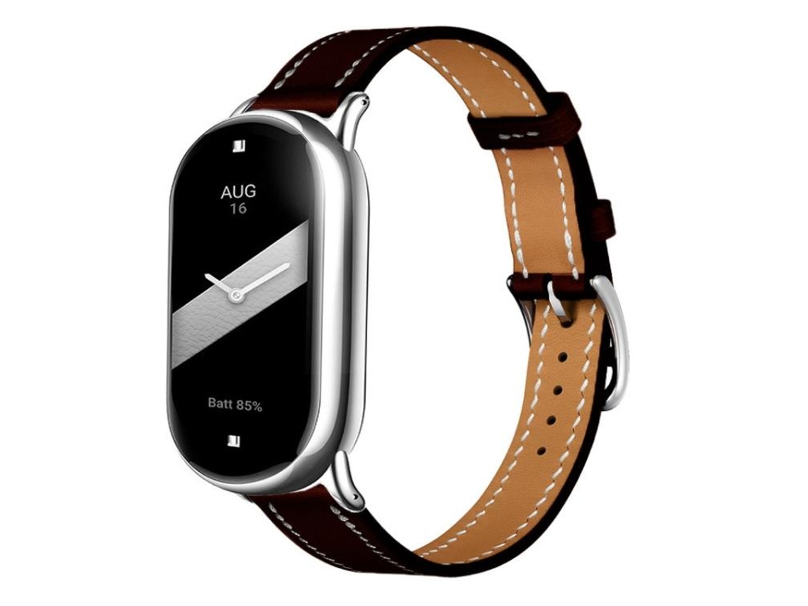 Correa para Xiaomi Smart Band 10/9/8 - Piel - Hebilla plateada fina