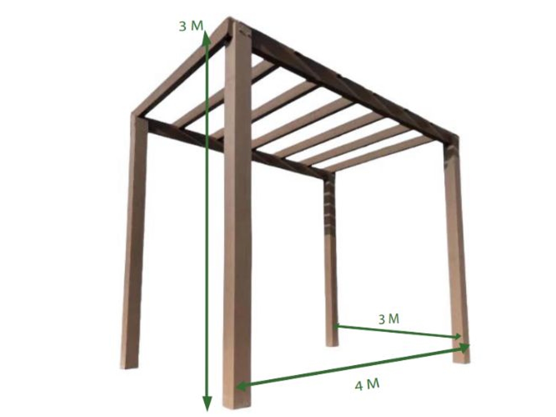 Pérgola Cabañas S En Fibra de Vidrio Compuesta 3x4 M Maderterraneo