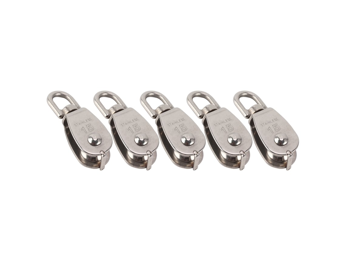 2026-5 Piezas Polea Simple De Acero Inoxidable 1500kg Rodillo Con Cojinete Espesor 15mm Hardware Resistente