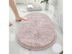 Alfombra de Baño LUUCOZK Antideslizantes Decoración Baño Secado Rápido Absorbentesparte Inferior Poliéster Marrón (50x80cm)
