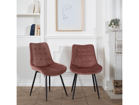 Sillas HAPPY GARDEN Louise (Terciopelo - Rosa - 44 x 51 x 83 cm cm)