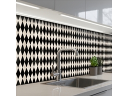 Paneles clásicos para salpicadero de cocina - Estándar - Negro 500x80 cm
