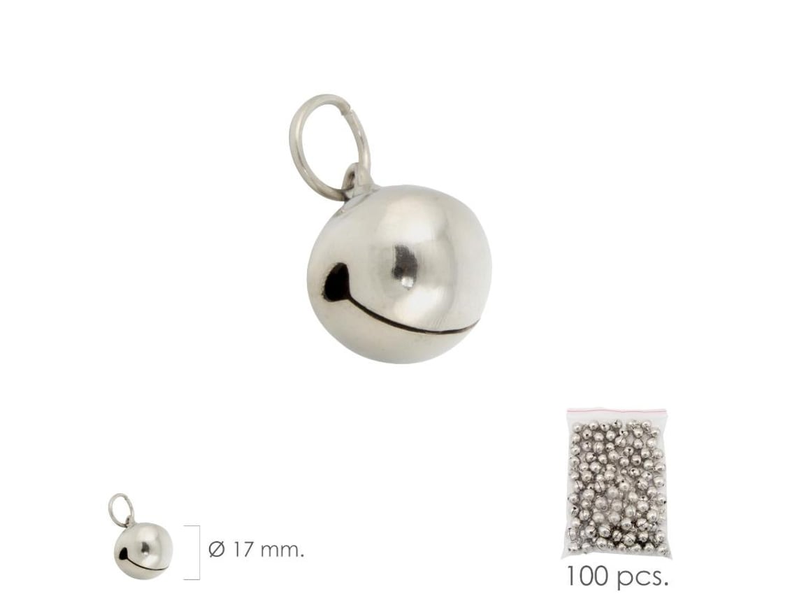 Cascabel niquelado 17 mm. (bolsa 100 unidades)