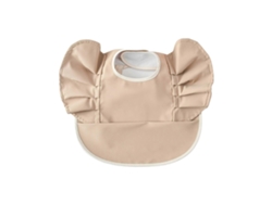 Babero de alimentación sin mangas con recogedor de comida para viajes, impermeable, ultrafino y ligero, con alas de ángel, color marrón