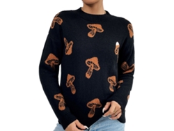 2026altiro-suéter De Punto Para Mujer Cuello Redondo Casual Estampado Pullover Invierno Otoño Primavera Halloween Negro Talla Xl